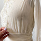 Antique Edwardian Silk Lingerie Blouse with Irish Crochet Lace  c. 1905–1915