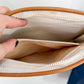 Vintage 80s Celine White & Brown Leather Pouch Clutch Purse