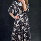 Paper Parachute Black and Brown Floral Tiered Maxi Dress