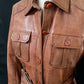 Vintage Scully Light Brown Belted Leather Jacket (S)