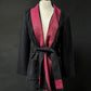 Black Fringe Trim Tie Belt Camel Hair Cardigan Sweater