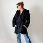 Vintage 80s Lorovi Black Wool Cloak Tie Front Coat (S/M)