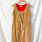 Vintage 70s John Meyer Tan Corduroy Toggle Jumper Dress