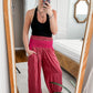 Handmade Pink & Peach Print Silky Pantaloon Lounge Pants (S/M/L)