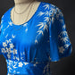 Vintage 70s Liberty House Hawaii Blue Floral Maxi Dress (M)