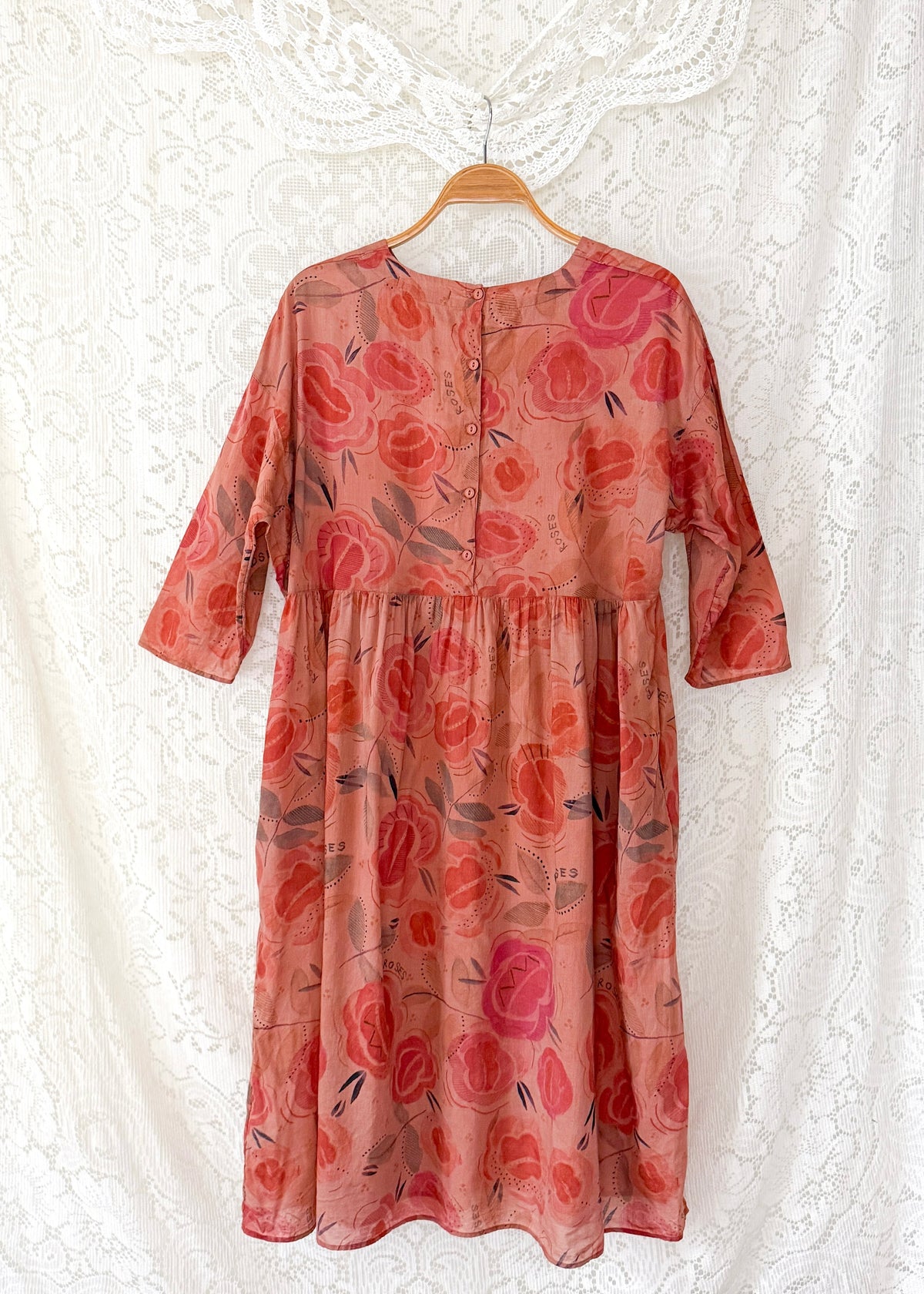 Gudrun Sjödén Roses Organic Cotton Floral Midi Dress