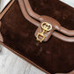 Vintage 70’s Gucci Brown Suede Horsebit Lock Front Shoulder Purse