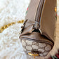 Vintage 80s Gucci Sherry Line GG Brown Shoulder Bag Purse + Gold Shoulder Chain