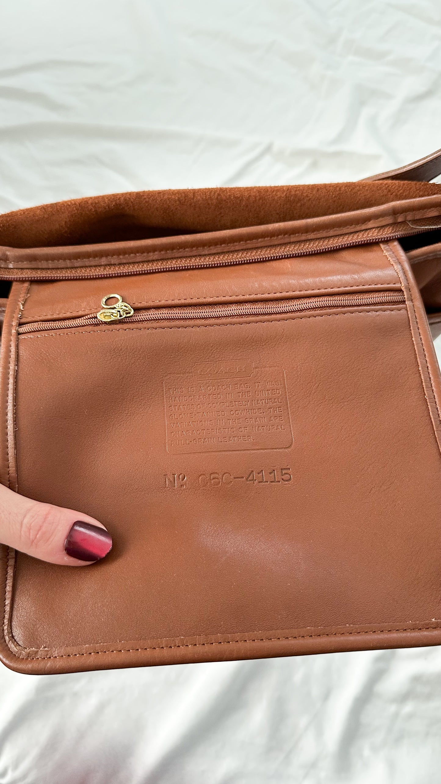 Vintage 90s Coach Whitney Bag in British Tan Leather Shoulder Purse # 4115