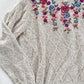 Vintage Alfred Dunner Floral Embroidered Mock Neck Knit Sweater Top (M petite)