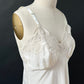 Vintage 80s Union Made Lady Lynne Cream Silky Lace Trim Slip Dress (M)