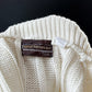 Vintage 70s Sears Cream Acrylic Fisherman’s Sweater Cardigan