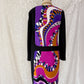 Emilio Pucci Magenta Black Purple Signature Print Silk Lined Dress (US 6)