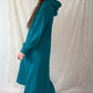 Nap Loungewear Pullover Hoodie Dress in Teal Blue (M)