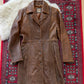 R + O Chestnut Brown Leather Mid Length Tailored Jacket (M)