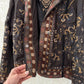 BIYA by Johnny Was Olive Brown Embroidered Studded Boho Moto Jacket