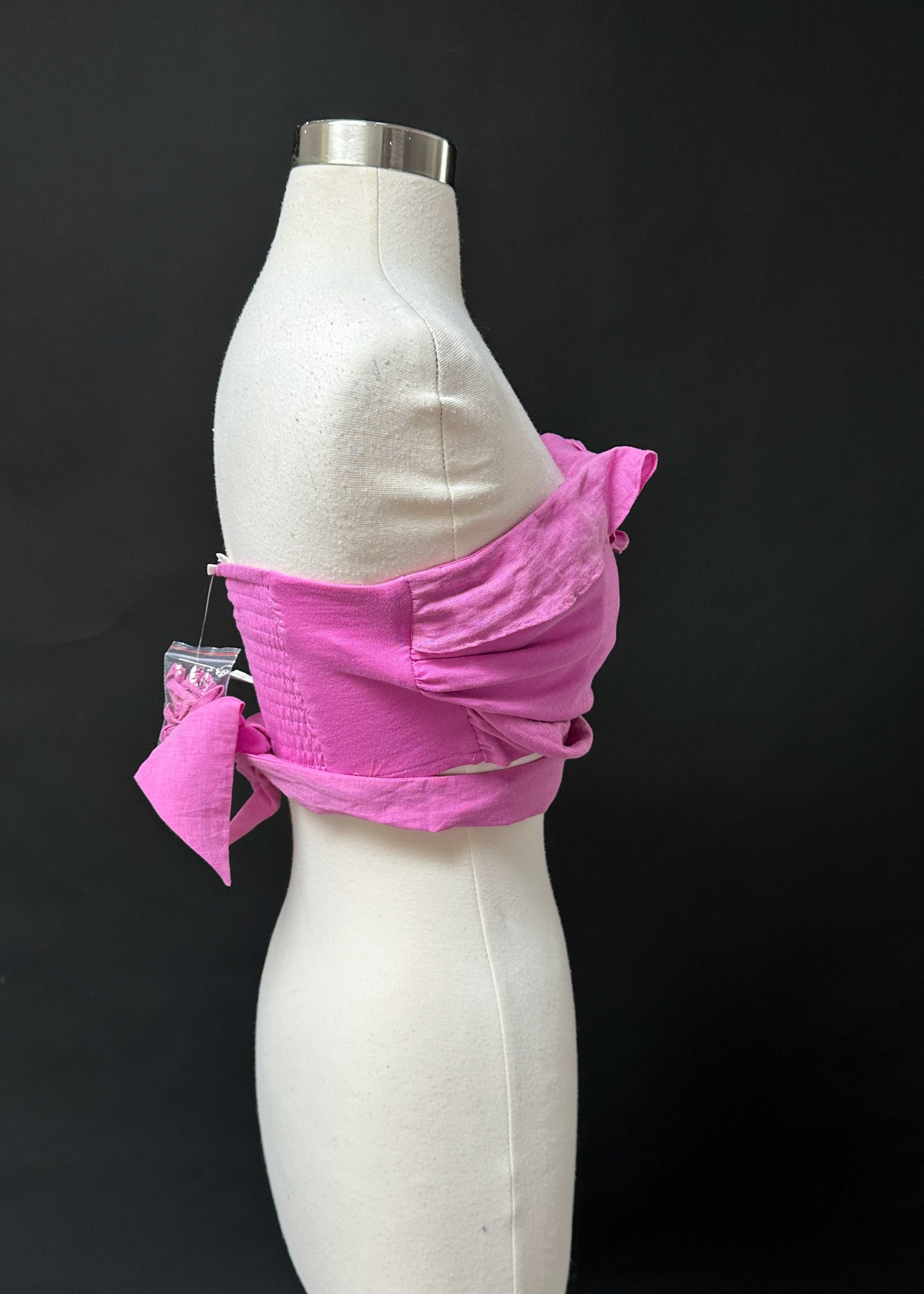 NEW Anthropologie Pink Ruffle Wrap and Tie Tube Top (S)