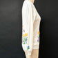 Vintage 60s/70s Cyn Les Shirlee Cream Giraffe Embroidered Knit Top (S)