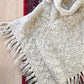 Vintage 60s Gray Ivory Heavy Wool Poncho Cape Sweater