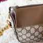 Vintage 80s Gucci Sherry Line GG Brown Shoulder Bag Purse + Gold Shoulder Chain