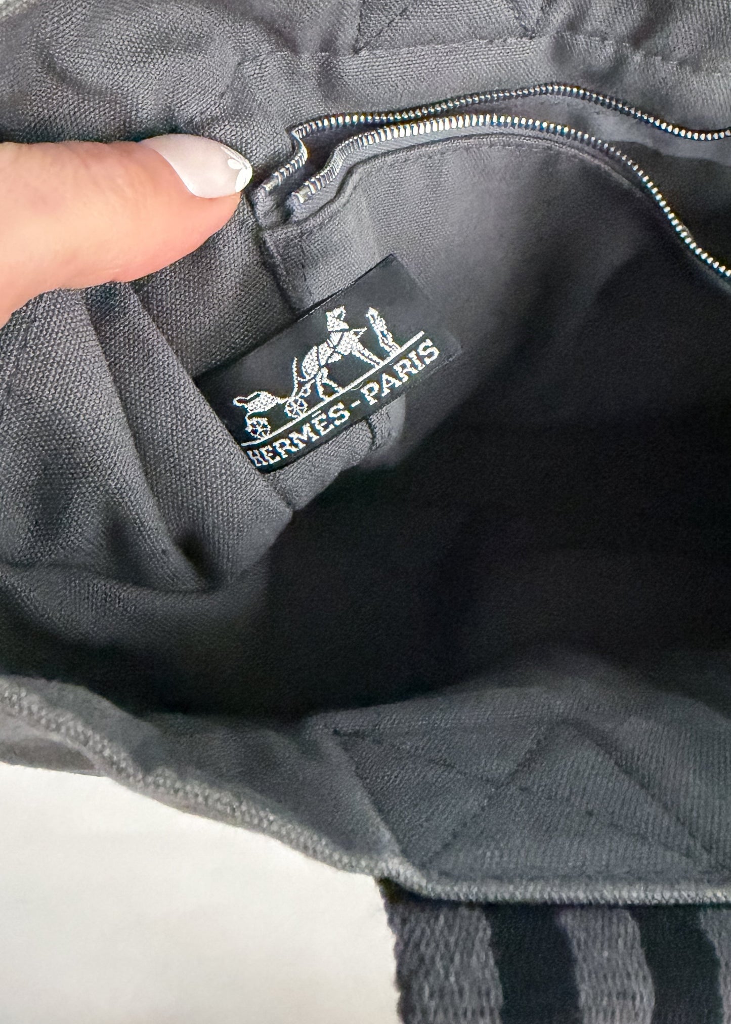 Hermès Fourre Tout Tote Canvas Bag in Graphite Gray