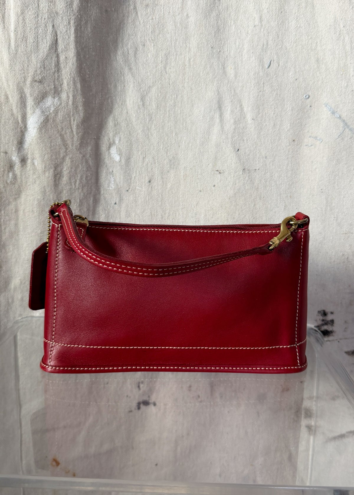 Vintage Coach Red Leather Bleeker Demi Purse # 9311