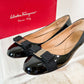 Ferragamo Varina Black Patent Leather Bow Ballet Flats (9 - 9.5)