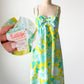 Vintage 60s 70s Lilly Pulitzer Green & Yellow Floral Dress (8 or M)