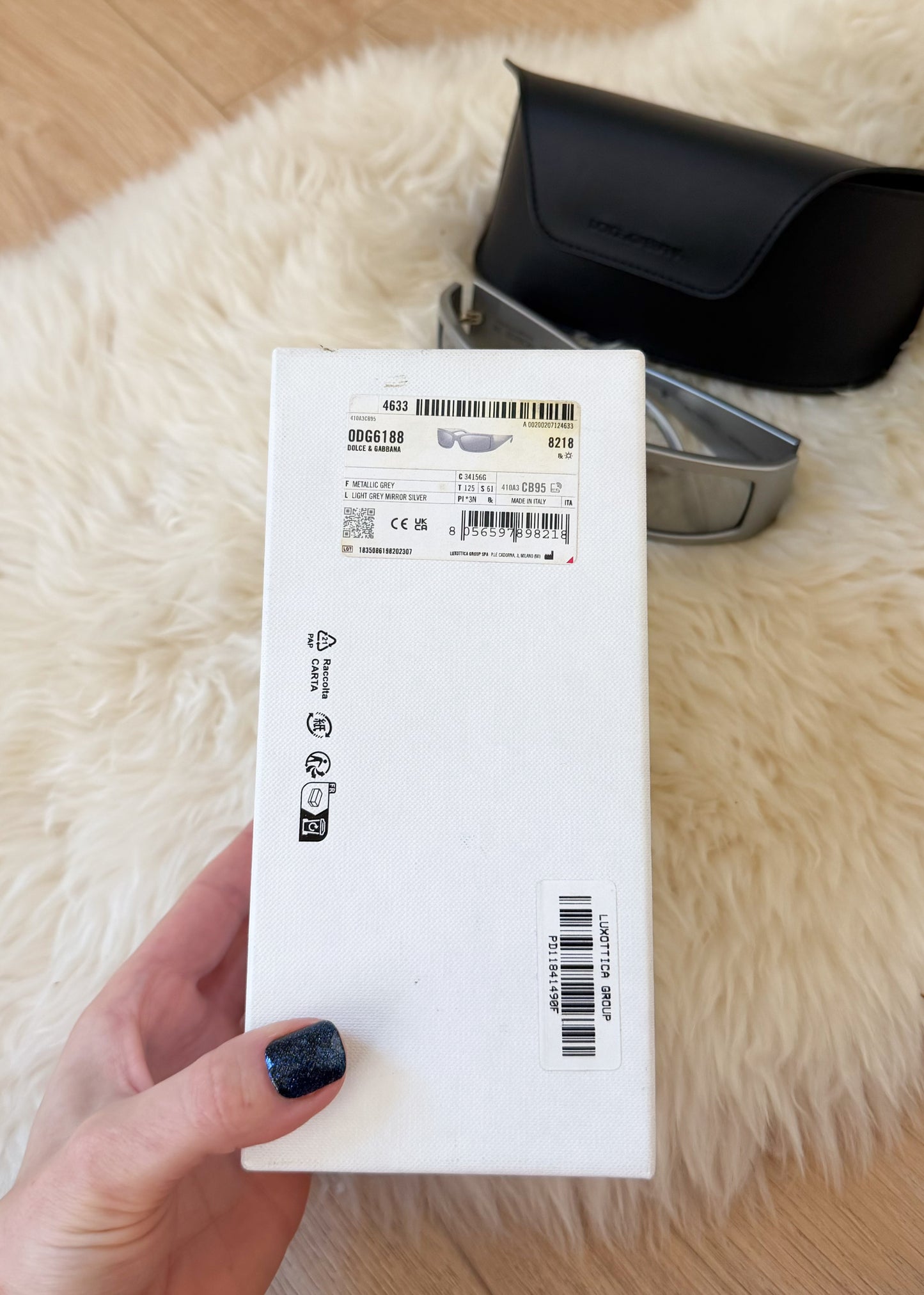 Dolce & Gabbana DG6188 Grey/Light Grey Mirrored (3415/6G) Unisex Sunglasses