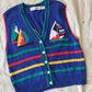 Vintage Robert Scott LTD Embroidered Sailboat Nautical Knit Sweater Vest (M)