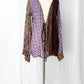 Emamó Purple & Brown Crochet Trim Tie Front Cover-Up Top (S)