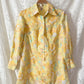 Vintage 70s Diolen Yellow Print Mini Dress