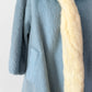 Vintage 60s Lilli Ann Powder Blue Cream Mink Collar Swing Coat