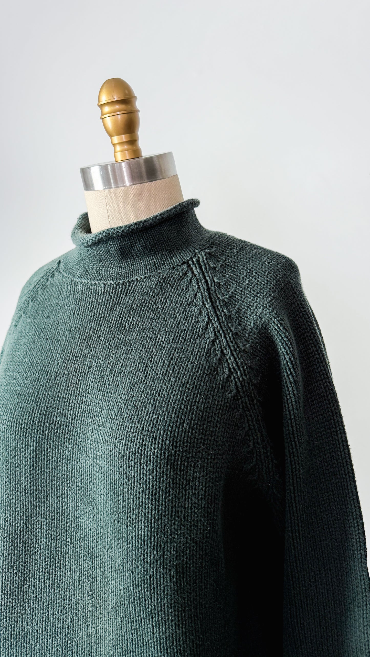 J.Crew 1988 Rollneck Heavy Cotton Pullover Sweater in Dark Green (L)