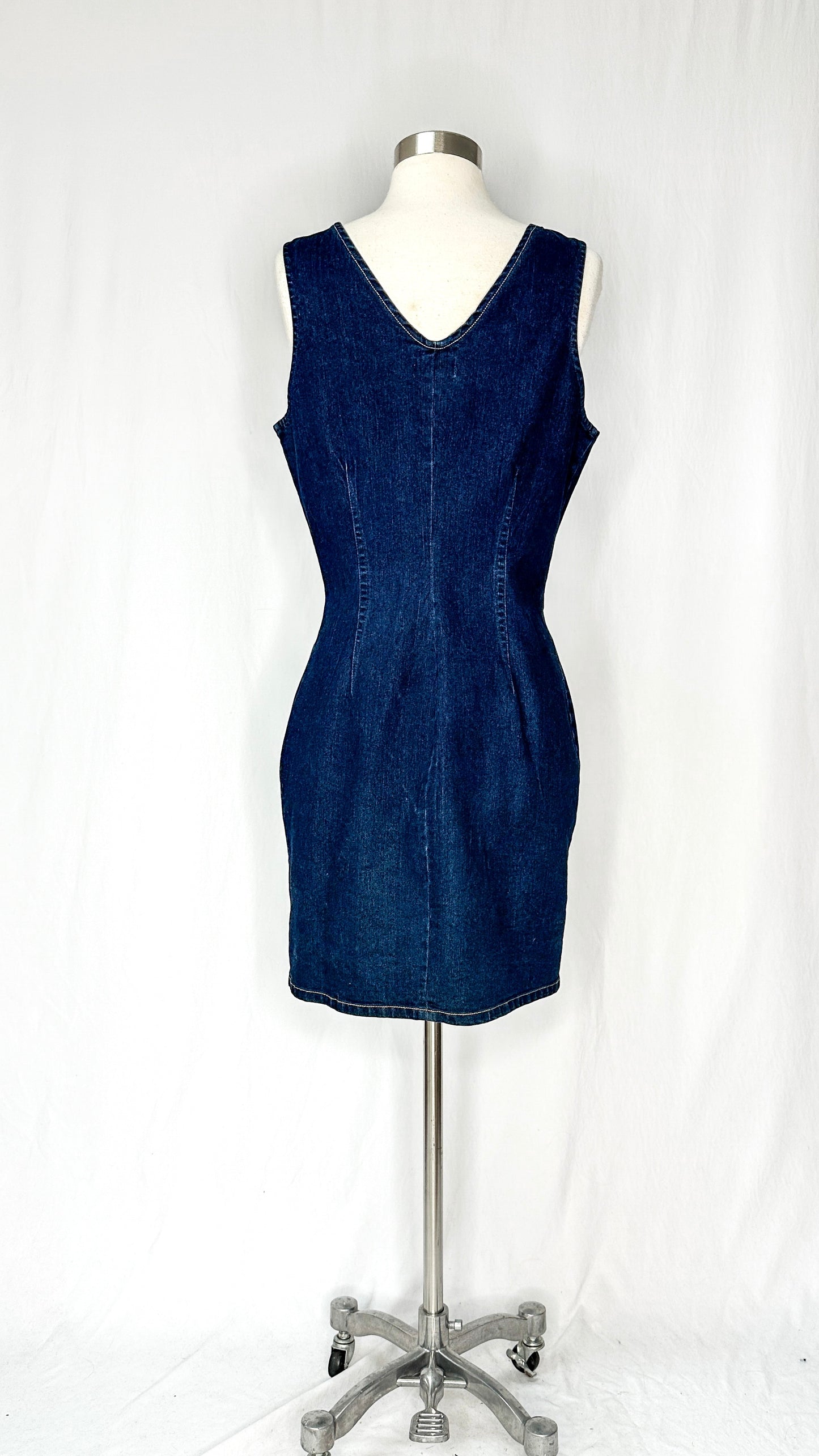 Vintage 00’s Dark Denim Zip Dress (8)