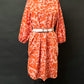 Essentiel Antwerp Salmon Orange / Pink Print Bemerald Cotton Shirt Dress