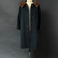 Vintage 70s Stone & Thomas Black Cashmere Fur Collar Mod Winter Coat (M)