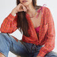 Anthropologie Pilcro Breezy Blouse in Pink Orange Green Gingham (S)