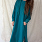 Nap Loungewear Pullover Hoodie Dress in Teal Blue (M)