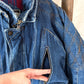 Vintage 90s In Crowd Denim Ski Jacket Southwestern Lined Oversized Coat