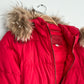 Coach Red Down Quilted Puffer Belted Winter Coat with Detachable Fur Trim (M) 83284