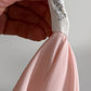 Vintage 90s Baby Pink Square Neck Tie Front Full Length Nighty Sleepwear