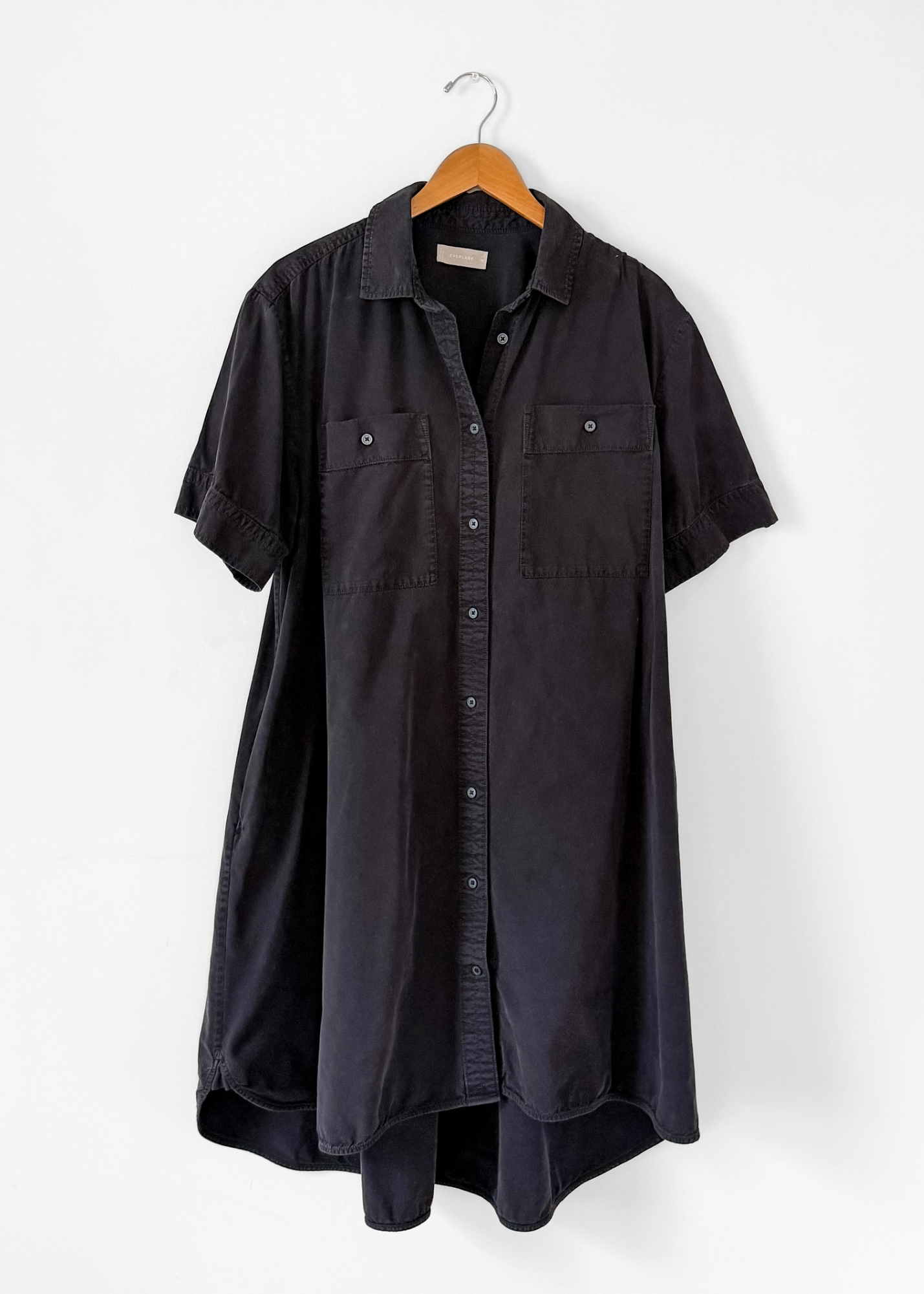 Everlane Day Tripper Black Shirt Dress (XL)