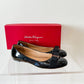 Ferragamo Varina Black Patent Leather Bow Ballet Flats (9 - 9.5)