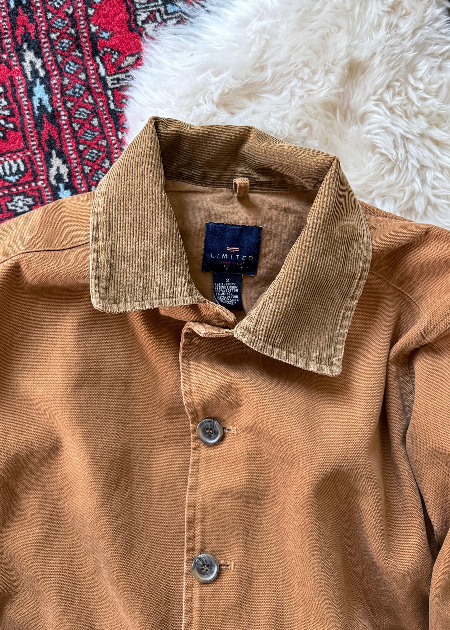 Vintage 90s The Limited Brown Khaki Cotton Canvas Chore Jacket (mens S)