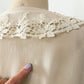 Antique Edwardian Silk Lingerie Blouse with Irish Crochet Lace  c. 1905–1915