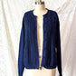 Vintage 90s American Eagle For Her Navy Embroidered Cardigan Sweater (M)