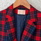 Vintage Pendleton Red Tartan Plaid Pure Virgin Wool Blazer Made in USA