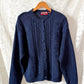 Vintage 90s American Eagle For Her Navy Embroidered Cardigan Sweater (M)