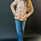 L.L. Bean Khaki Light Brown Quilted Green Corduroy Trim Riding Chore Jacket